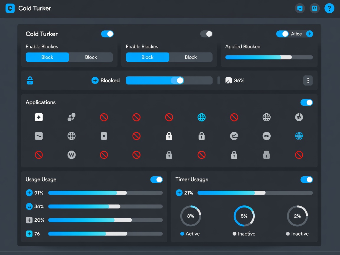Cold Turkey blocker configuration dashboard on desktop